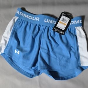 Under Armour Girl's Blue and White Shorts NWT